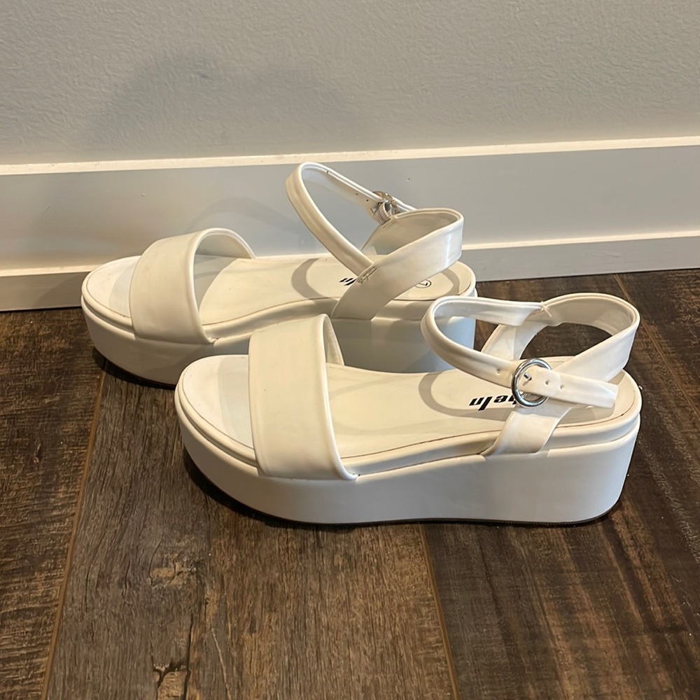 White Platform Summer Sandals